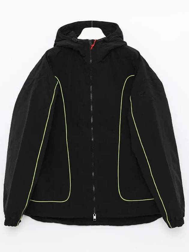 Padded Wrinkle Nylon Hooded Jacket Black - DIESEL - BALAAN 4