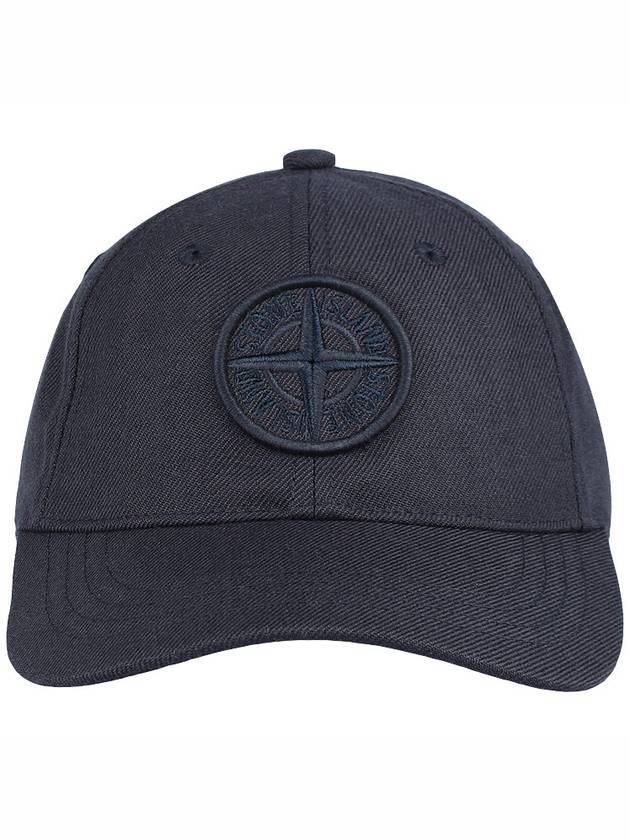 Logo Wool Ball Cap Hat Navy - STONE ISLAND - BALAAN.