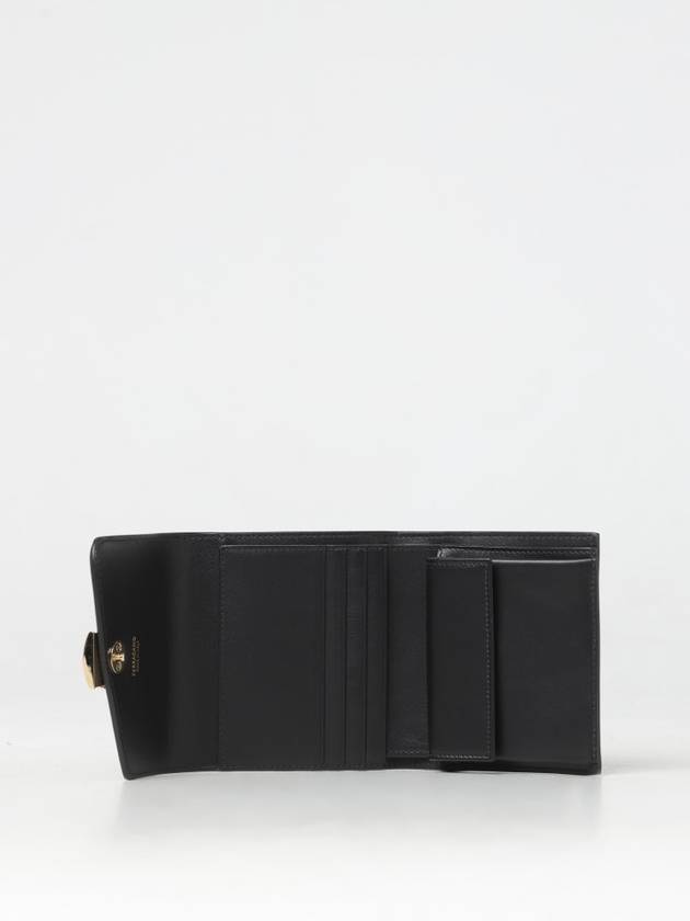 Fiamma Compact Leather Half Wallet Black - SALVATORE FERRAGAMO - BALAAN 3