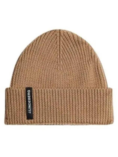 Men's Juan Merino Beanie Tiger Brown Melange - J.LINDEBERG - BALAAN 2