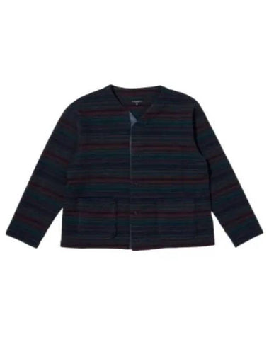 Knit Cardigan B Green Fair Isle Stripe Sweater 24F1B030 PS091 PS012 A - ENGINEERED GARMENTS - BALAAN 1