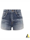 Destroyed Denim Shorts Blue - SAINT LAURENT - BALAAN 2