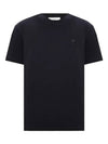 Tone On Tone Heart Logo Organic Cotton Short Sleeve T-Shirt Black - AMI - BALAAN 3