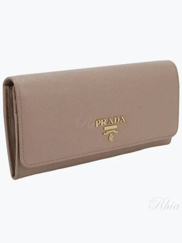 Metal Logo Saffiano Long Wallet Powder Pink - PRADA - BALAAN 2