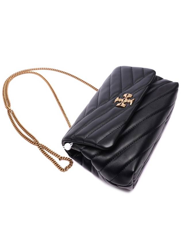 Gold Hardware Kira Chevron Chain Shoulder Bag Black - TORY BURCH - BALAAN 6