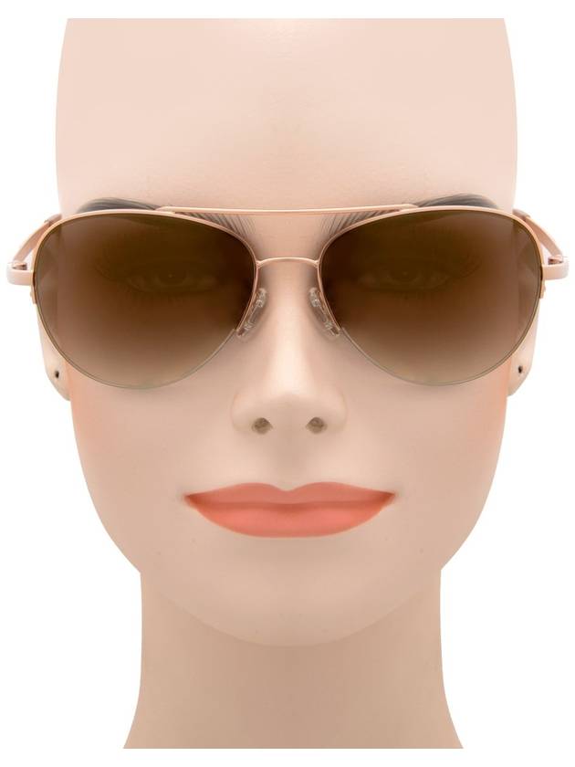 Women's Acetate Rose Gold Brown Aviator Style Sunglasses - OSCAR DE LA RENTA - BALAAN 3