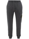 Garment Dying Cotton Fleece Track Pants Dark Grey - STONE ISLAND - BALAAN 4