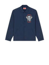 Elephant Print Coach Overshirt Jacket Navy - KENZO - BALAAN 2