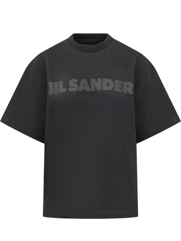 Logo Print Short Sleeve T-Shirt Black - JIL SANDER - BALAAN 2