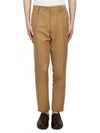 Wool Linen Tailored Straight Pants Camel - BURBERRY - BALAAN 2