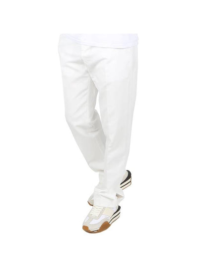 Ankle Slit Cotton Straight Pants White - DIOR - BALAAN 2