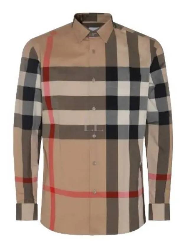 Check Cotton Long Sleeve Shirt Archive Beige - BURBERRY - BALAAN 2