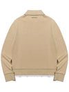 YOKO Collar Neck Half Zip Up Long Sleeve Sweatshirt BEIGE - 20THHOLE - BALAAN 3