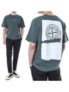 Logo Print Short Sleeve T-Shirt Green - STONE ISLAND - BALAAN 2