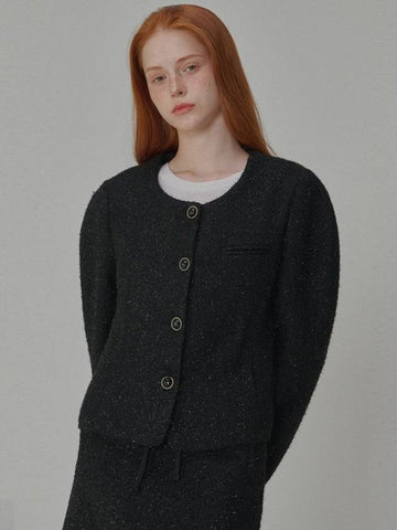 Twinkle Tweed Jacket Black - OPENING SUNSHINE - BALAAN 1