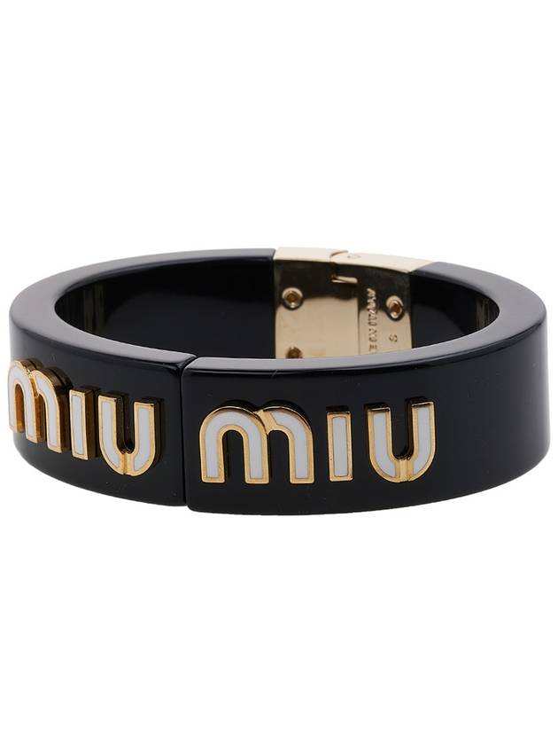 Logo Plexiglas Metal Bracelet Black - MIU MIU - BALAAN 10