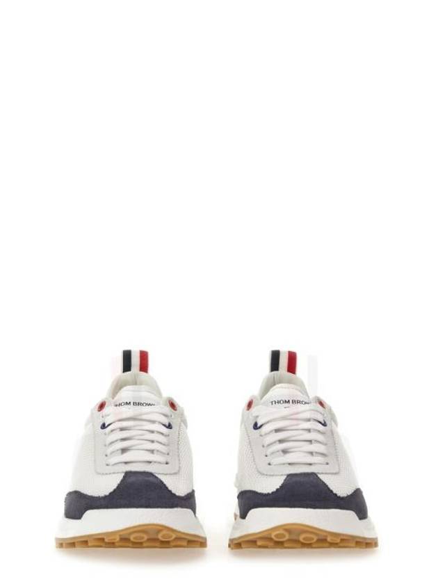 Fine Kid Suede Tech Runner Sneaker Navy - THOM BROWNE - BALAAN 5