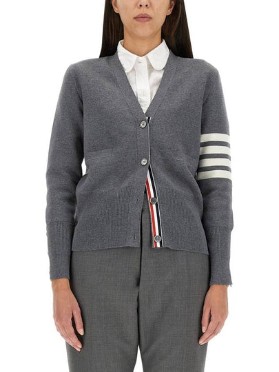 CARDIGAN CON SCOLLO A V - THOM BROWNE - BALAAN 2