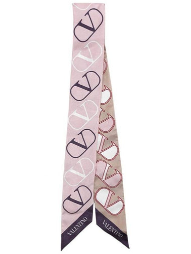 V Logo Signature Scarf Pink - VALENTINO - BALAAN 1