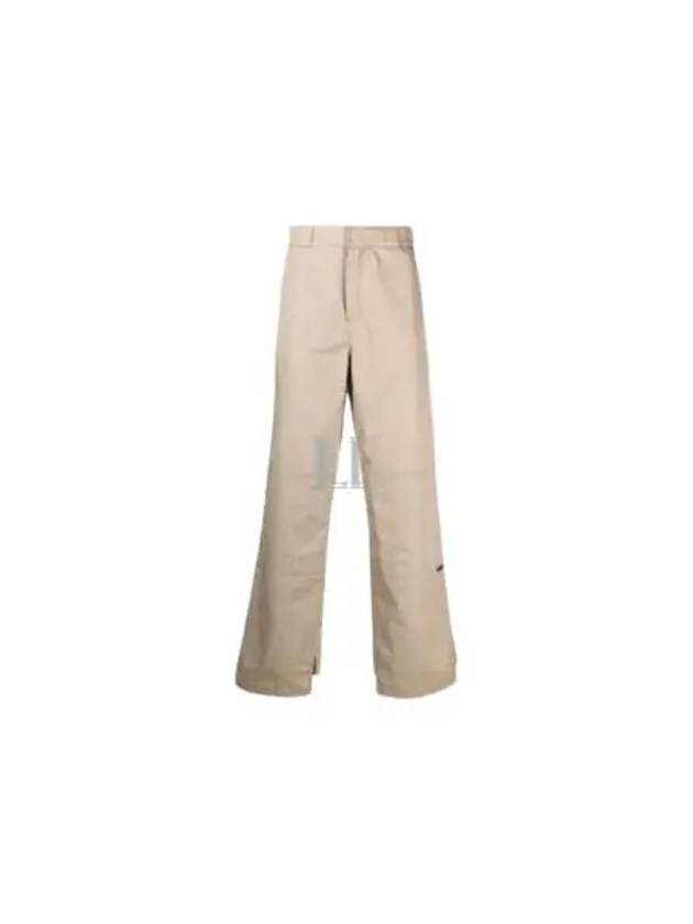 Reversed Waistband Chino Straight Pants Beige - PALM ANGELS - BALAAN 2