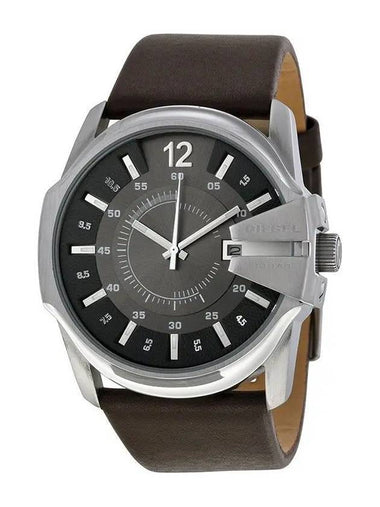 Master Mega Chief 46mm Leather Watch Dark Brown - DIESEL - BALAAN 1