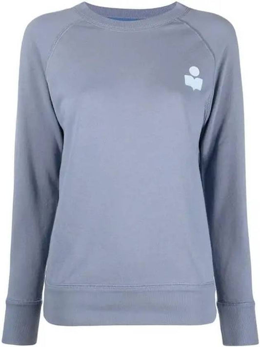 Millyp Velvet Logo Sweatshirt Grayish Blue - ISABEL MARANT - BALAAN 1