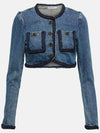 Women's Denim Crop Jacket RS23808J - SELF PORTRAIT - BALAAN 4