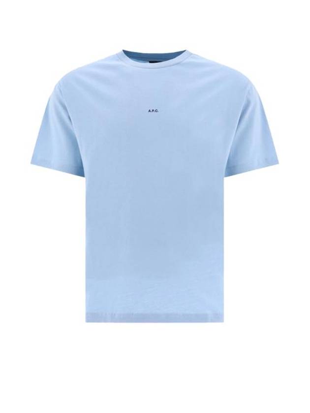 Men's Kyle Logo Print Cotton Jersey Short Sleeve T-Shirt  Light Blue - A.P.C. - BALAAN 2