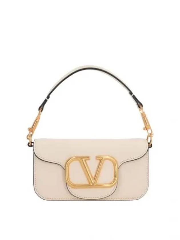 V Logo Buckle Calfskin Small Shoulder Bag Ivory - VALENTINO - BALAAN 2