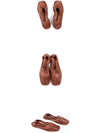 Women's Punterra Leather Ballerina Chestnut - HEREU - BALAAN.