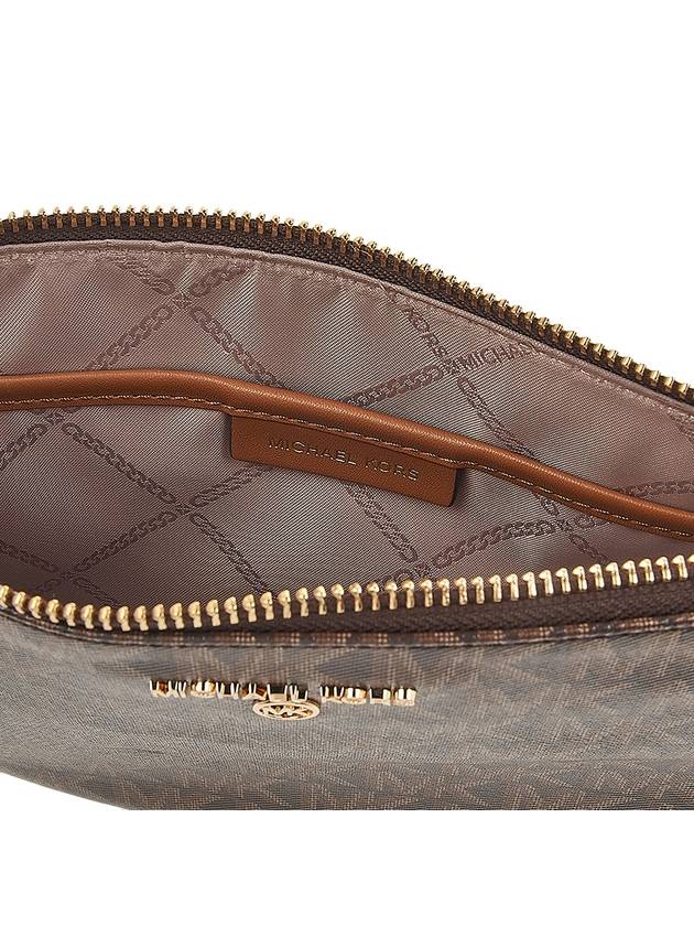 Jet Set Monogram Leather Clutch Bag Brown - MICHAEL KORS - BALAAN 10