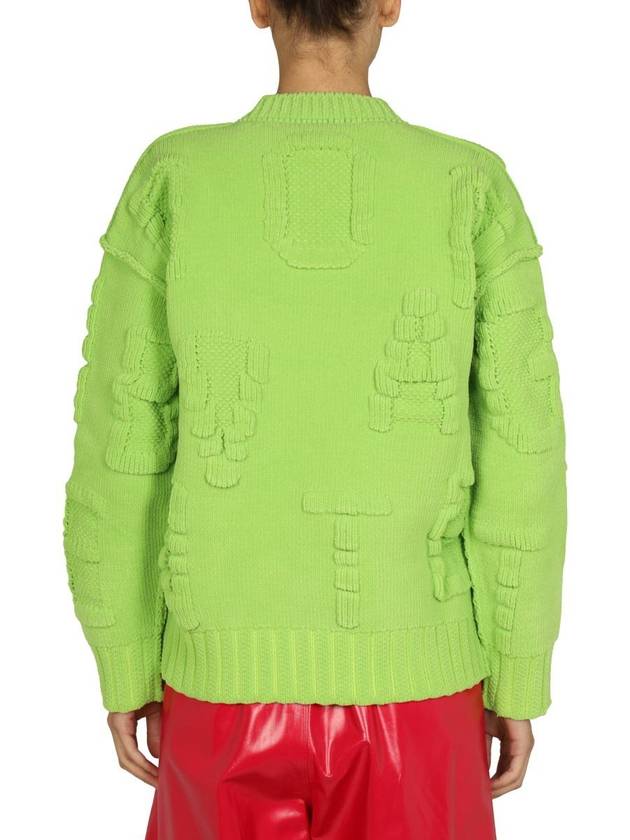 Chenille Alphabet Emboss Logo Knit Top Green - BOTTEGA VENETA - BALAAN 4