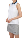 Women's Gradient Collar Silky Tech Nylon Sleeveless Polo Shirt Snow - G/FORE - BALAAN 6