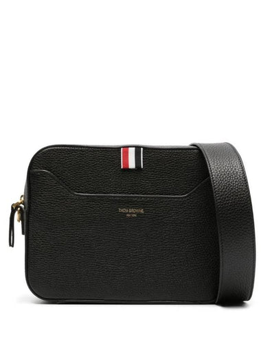 4 Bar Patch Leather Camera Cross Bag Black - THOM BROWNE - BALAAN 1