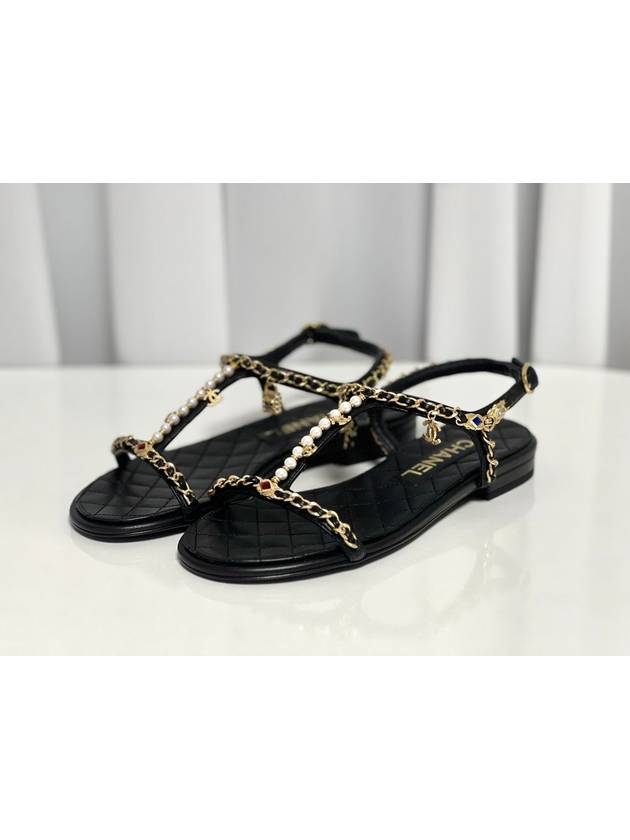 22SS Chain Decorated Strap Flip Flop Sandals G38916 - CHANEL - BALAAN 1