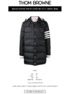 Men's 4 Bar Button Down Hooded Padding Black - THOM BROWNE - BALAAN 3