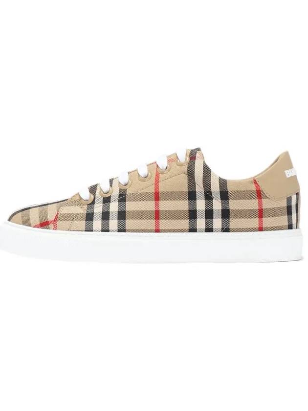 Vintage Check and Leather Sneakers Archive Beige - BURBERRY - BALAAN 4