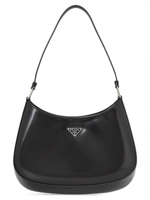 Triangular Logo Cleo Brushed Leather Shoulder Bag Black - PRADA - BALAAN 6