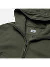 Diagonal Raised Fleece Mixed Quilted Zip Up Hoodie Green - CP COMPANY - BALAAN 3