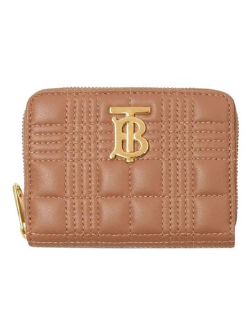 Lola Quilted Lambskin Zipper Half Wallet Brown - BURBERRY - BALAAN 1