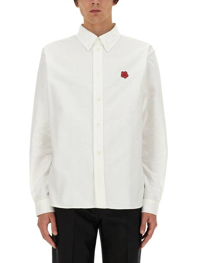 Boke Flower Long Sleeve Shirt White - KENZO - BALAAN 2