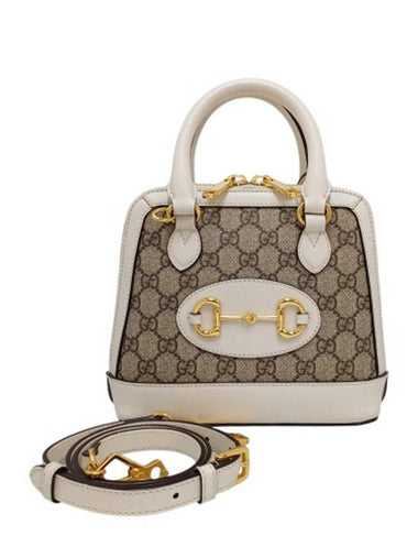 640716 Horsebit White 1955 Mini Top Handle Tote Bag Strap - GUCCI - BALAAN 1