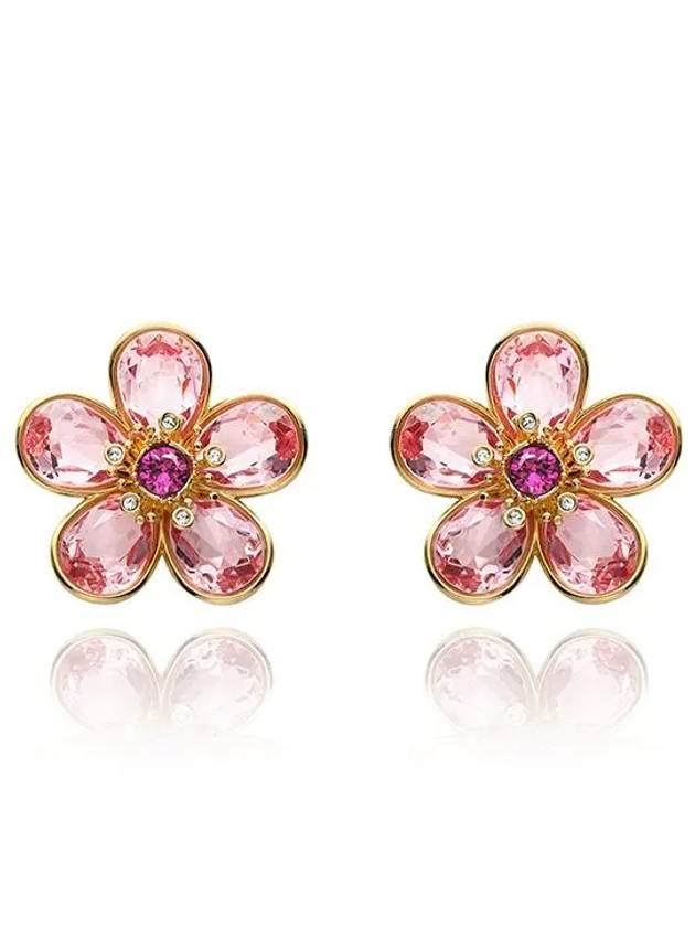 Women's Florere Stud Flower Earrings Pink - SWAROVSKI - BALAAN 3