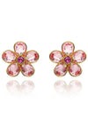 Women's Florere Stud Flower Earrings Pink - SWAROVSKI - BALAAN 4