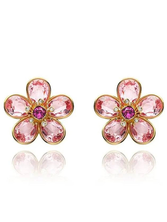 Women's Florere Stud Flower Earrings Pink - SWAROVSKI - BALAAN 2