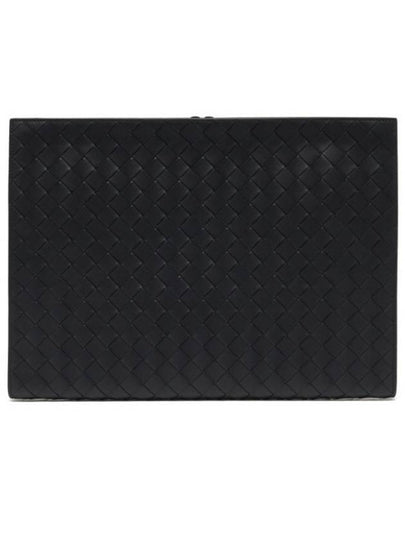 Intrecciato Document Clutch Bag Black - BOTTEGA VENETA - BALAAN 2