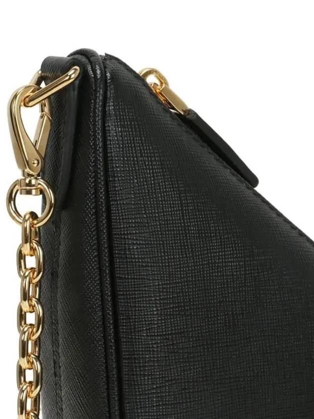 Triangle Saffiano Leather Shoulder Bag Black - PRADA - BALAAN 9