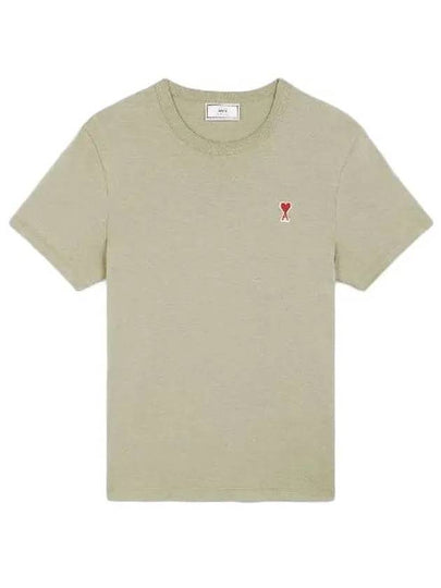 Logo Patch Short Sleeve T-Shirt Sage Green - AMI - BALAAN 2