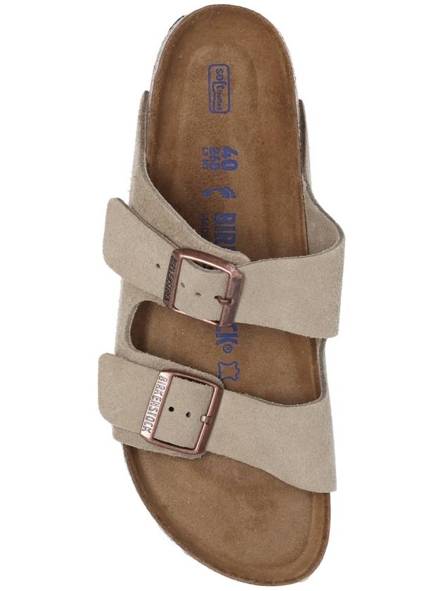 Birkenstock ‘Arizona BS’ Leather Slides, Women's, Beige - BIRKENSTOCK - BALAAN 6