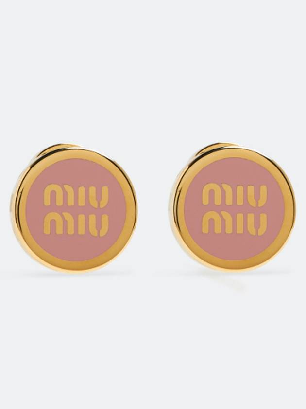 Enameled Metal Earrings Orchid Pink - MIU MIU - BALAAN 5